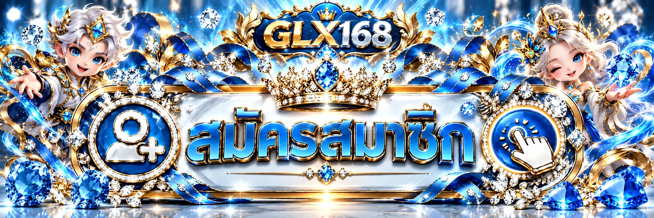 ทางเข้า GLX168 และปุ่มสมัครสมาชิก